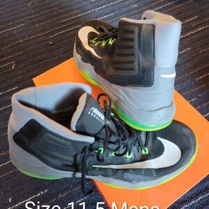 Kids Black and Gray High-Top Sneakers